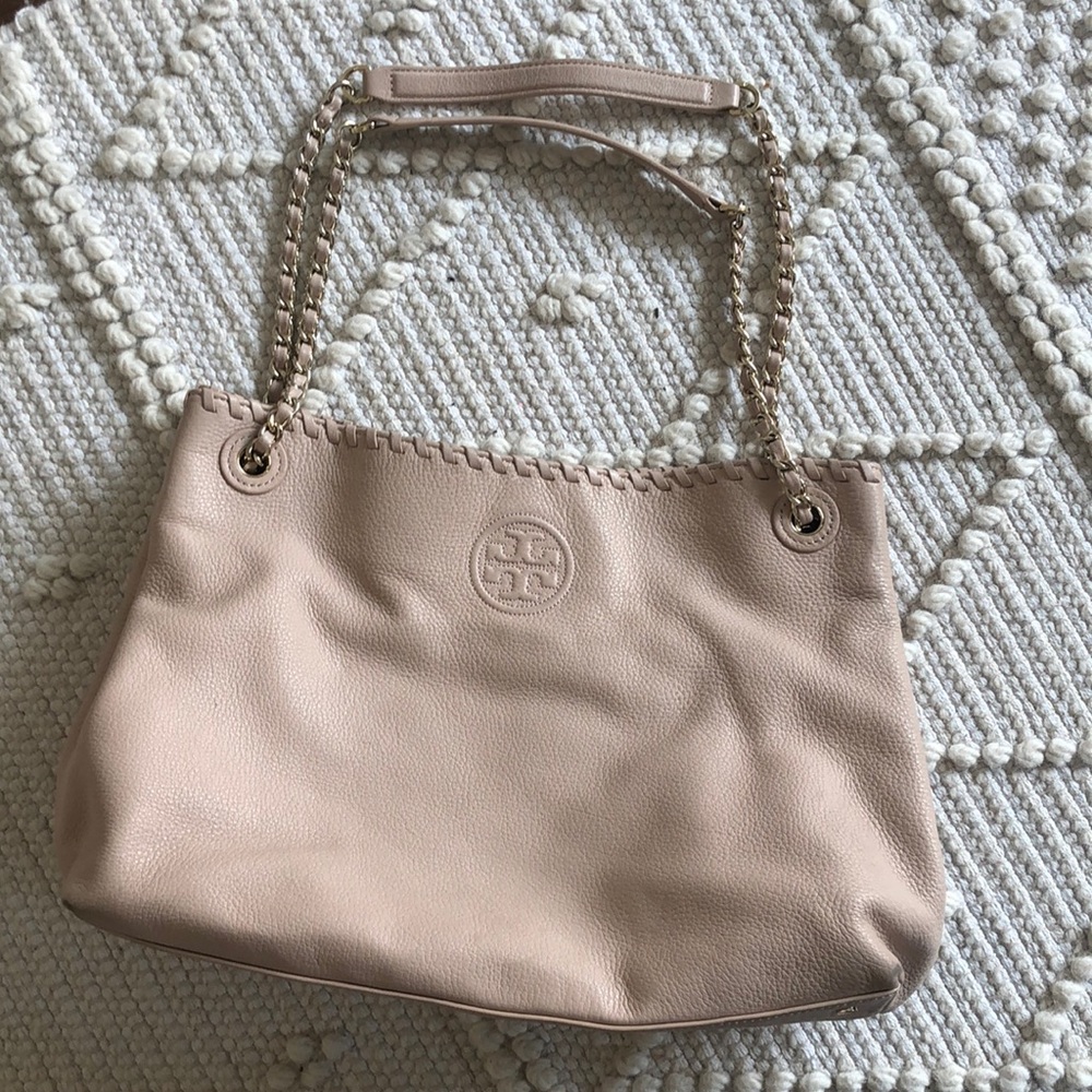 Tory Burch Blush Pink Leather Chain-Handle Shoulder Bag
